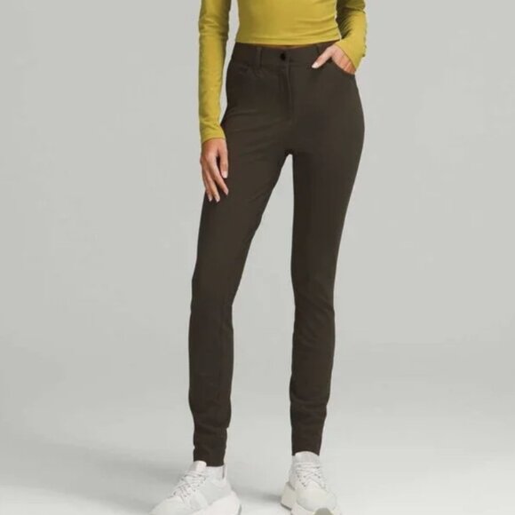 Lululemon City Sleek 5 Pocket 7/8 Pant Straight Leg Women's 10 - Olive Green - Picture 1 of 11